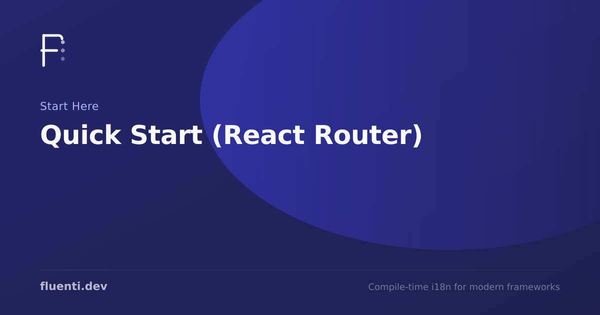 Quick Start (React Router) | Fluenti