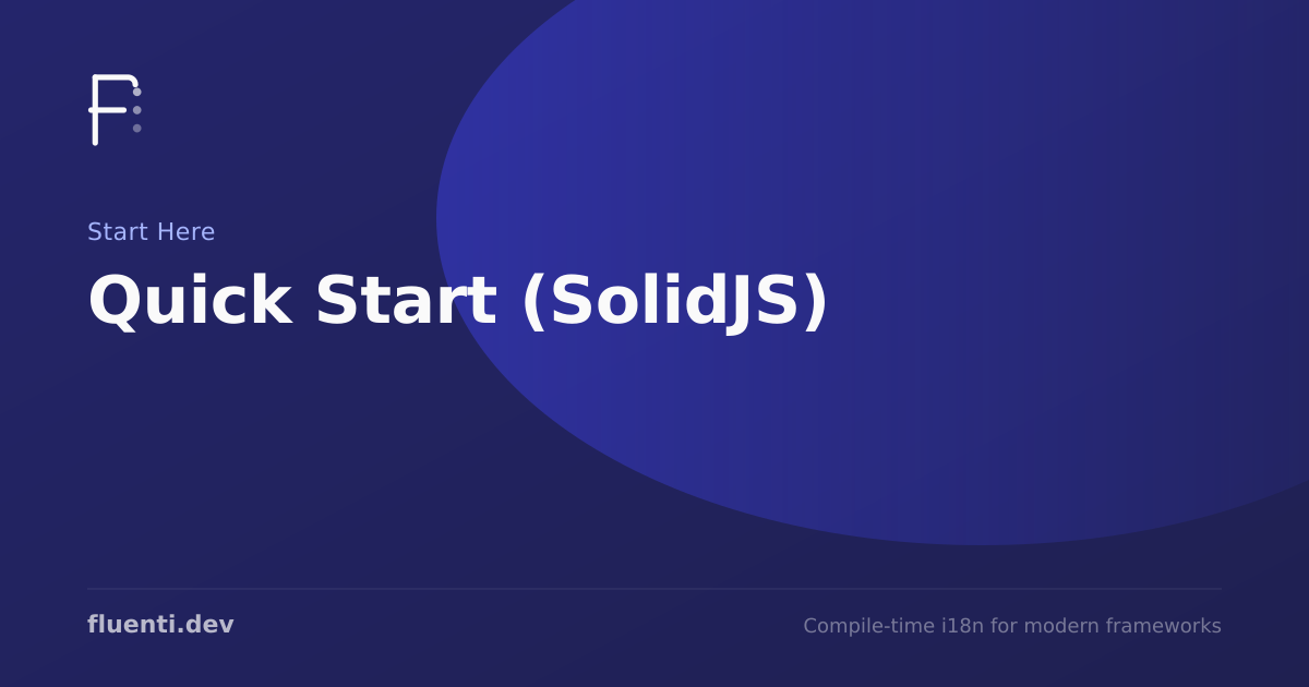 Quick Start (SolidJS) | Fluenti